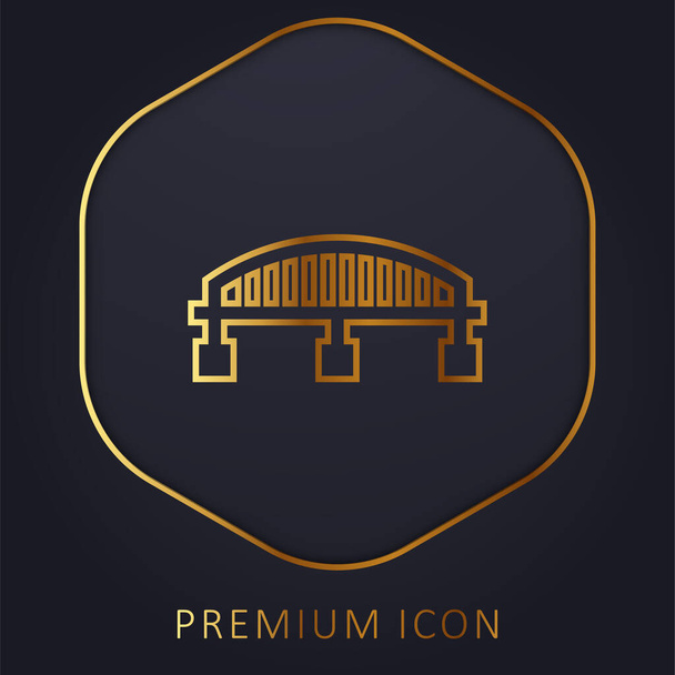 Złota linia mostu logo premium lub ikona - Wektor, obraz