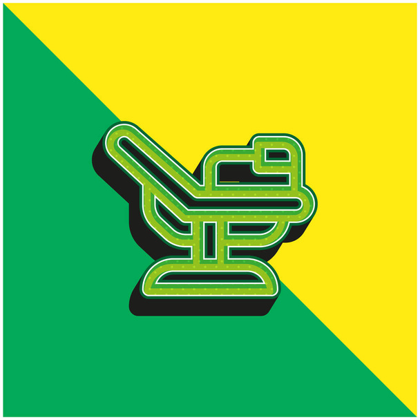 Lit de naissance Vert et jaune moderne logo icône vectorielle 3d - Vecteur, image