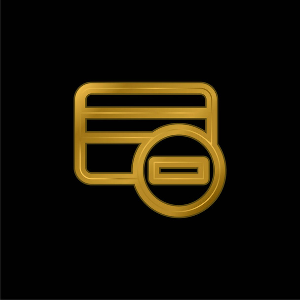 Blocco carta di credito oro placcato icona metallica o logo vettoriale - Vettoriali, immagini