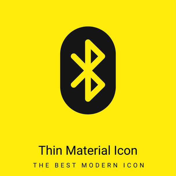 Bluetooth mínimo icono de material amarillo brillante - Vector, imagen
