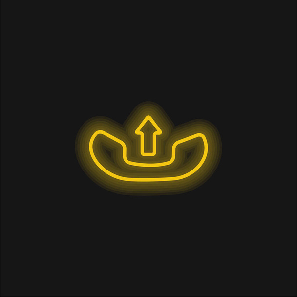 Vastaus Soita keltainen hehkuva neon kuvake - Vektori, kuva