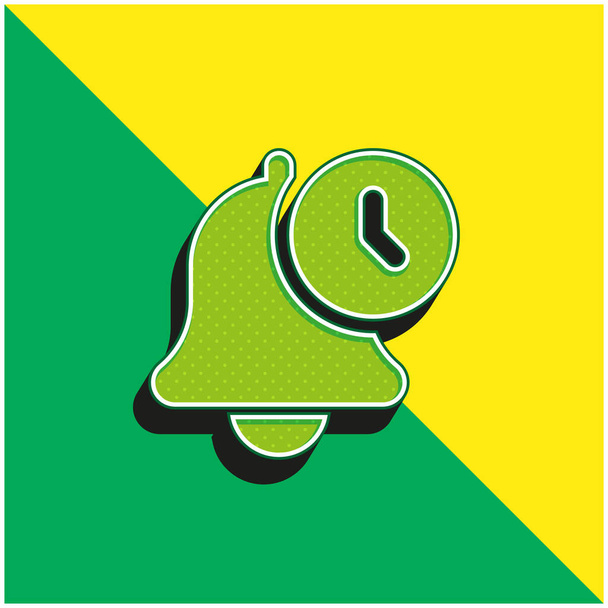 Συναγερμός Πράσινο και κίτρινο σύγχρονο 3d διάνυσμα εικονίδιο λογότυπο - Διάνυσμα, εικόνα