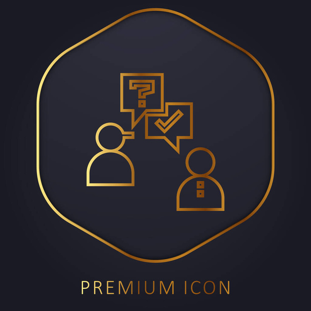 Chiedi logo o icona premium della linea dorata - Vettoriali, immagini