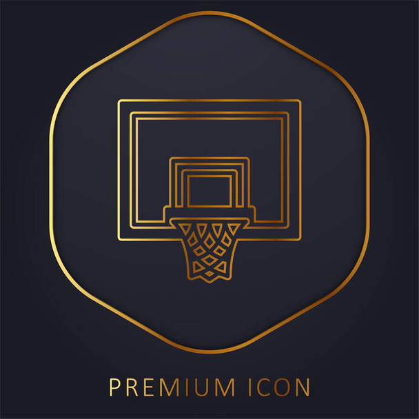 Złota linia koszykówki logo premium lub ikona - Wektor, obraz