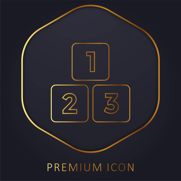 Bloques de línea dorada logotipo premium o icono - Vector, Imagen