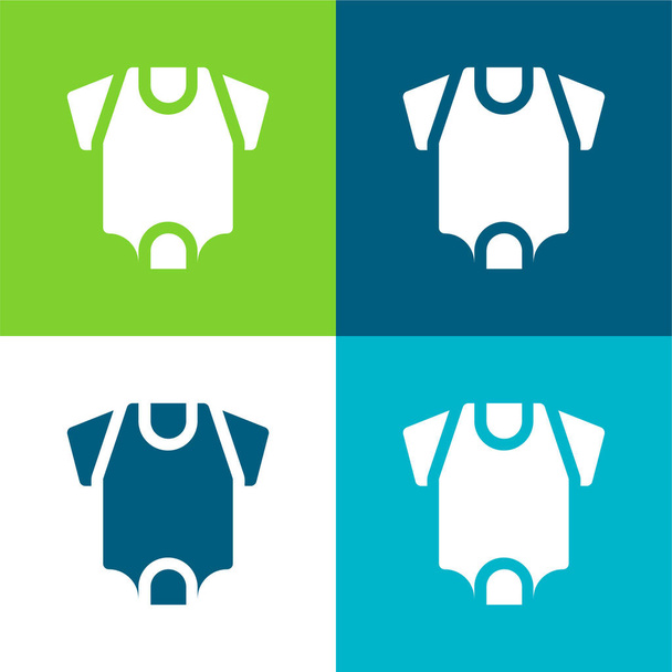 Baby Body Flat set icona minimale a quattro colori - Vettoriali, immagini