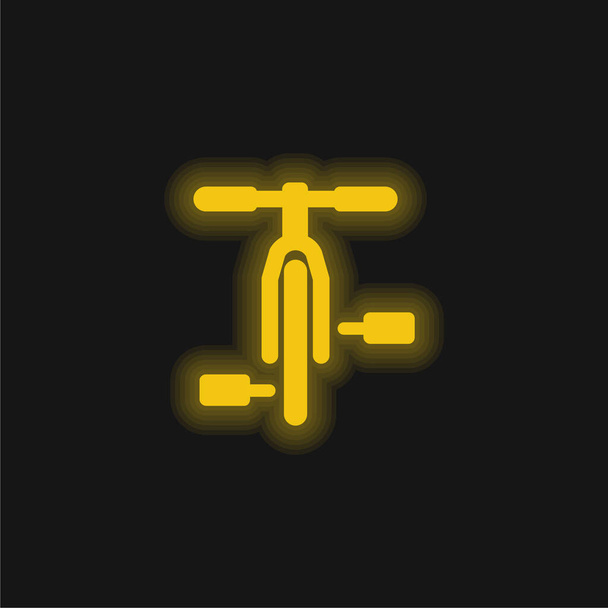 Bicycle yellow glowing neon icon - Vector, Image