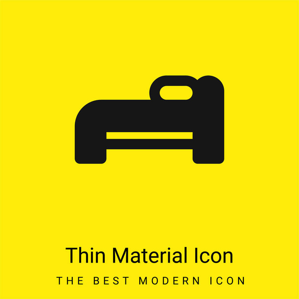 Cama mínima icono de material amarillo brillante - Vector, imagen