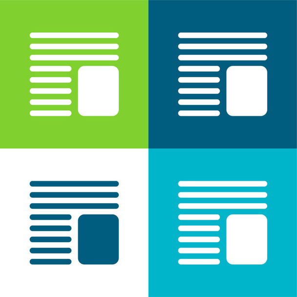 Article Ensemble d'icônes minimum plat quatre couleurs - Vecteur, image