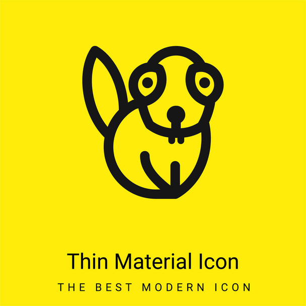 Beaver minimal bright yellow material icon - Vector, Image