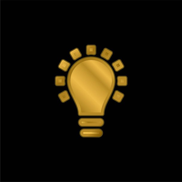 Bombilla negra Creatividad Símbolo chapado en oro icono metálico o logo vector - Vector, Imagen