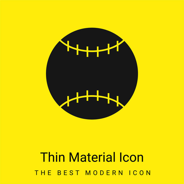 Bola de fútbol americano mínimo icono de material amarillo brillante - Vector, Imagen