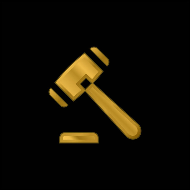 Leilão banhado a ouro ícone metálico ou vetor logotipo - Vetor, Imagem