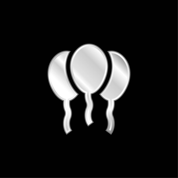 Ezüst bevonatú fémes ballonok ikonja - Vektor, kép