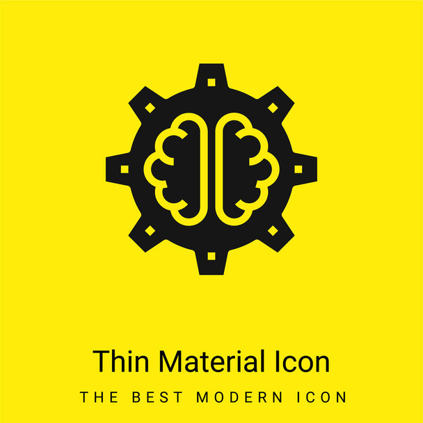 AI mínimo icono de material amarillo brillante - Vector, imagen