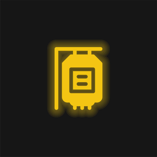 Bluttransfusion gelbe leuchtende Neon-Ikone - Vektor, Bild
