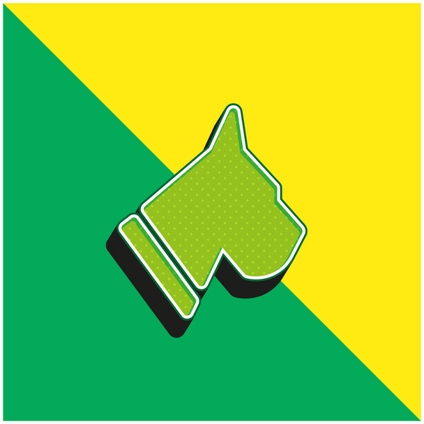 BoxerHead緑と黄色の現代的な3Dベクトルアイコンのロゴ - ベクター画像