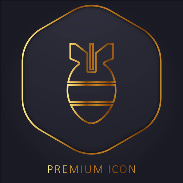 Бомба золотой линии премиум логотип или значок - Вектор,изображение