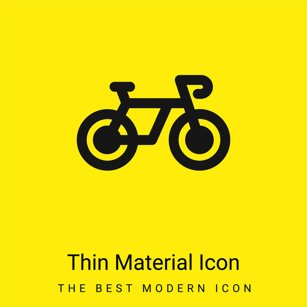 Bicicleta mínima amarelo brilhante ícone de material - Vetor, Imagem