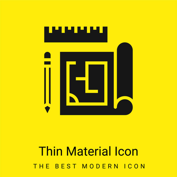Blauwdruk minimaal helder geel materiaal icoon - Vector, afbeelding