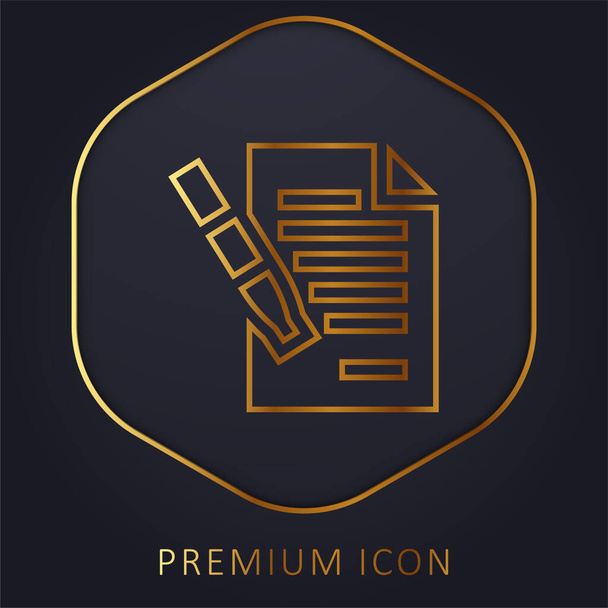 Угода логотип або значок преміум-класу золотої лінії
 - Вектор, зображення