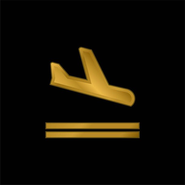 Ankunft vergoldet metallisches Symbol oder Logo-Vektor - Vektor, Bild