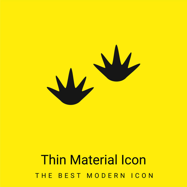 Pájaro imprime mínimo icono de material amarillo brillante - Vector, Imagen