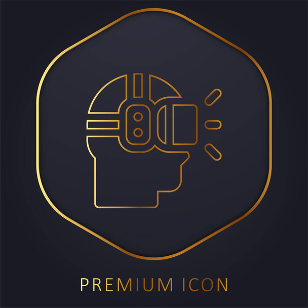 Ar Brillen gouden lijn premium logo of pictogram - Vector, afbeelding
