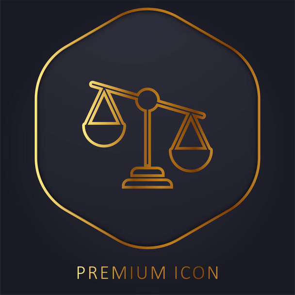 Mérleg arany vonal prémium logó vagy ikon - Vektor, kép