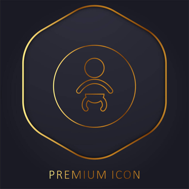 Bebek altın çizgisi logosu veya simgesi - Vektör, Görsel