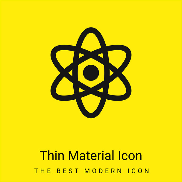 Atomic minimale helder geel materiaal icoon - Vector, afbeelding