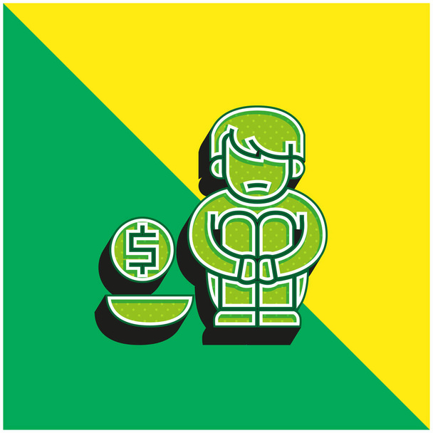 Alms verde y amarillo moderno logotipo del icono del vector 3d - Vector, Imagen