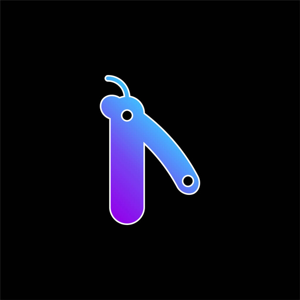Barber Knife blue gradient vector icon - Vector, Image