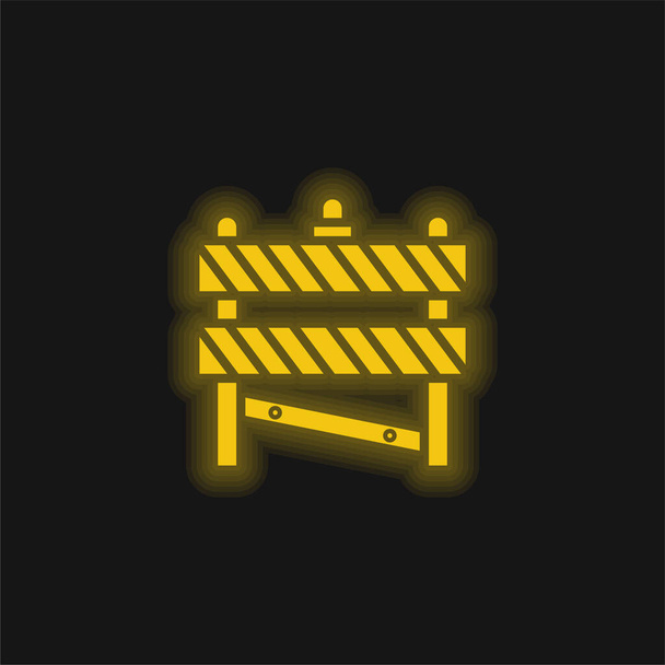 Барьерно-жёлтый светящийся неоновый значок - Вектор,изображение