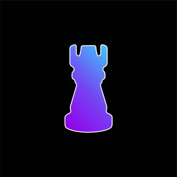 Tour noire Pièce d'échecs Forme bleu dégradé icône vectorielle - Vecteur, image