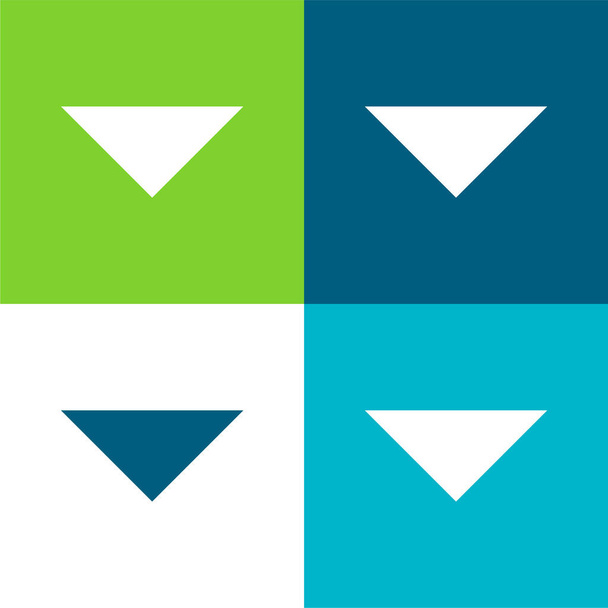 Arrow Point To Down Conjunto de iconos mínimo de cuatro colores - Vector, imagen