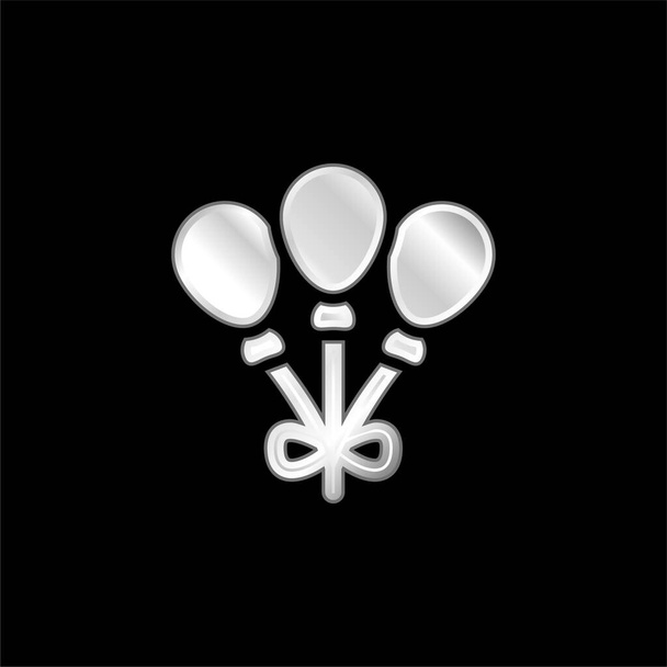 Balónky postříbřená kovová ikona - Vektor, obrázek