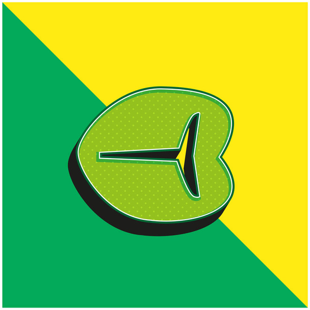 Rundvlees Steak Groen en geel modern 3D vector icoon logo - Vector, afbeelding