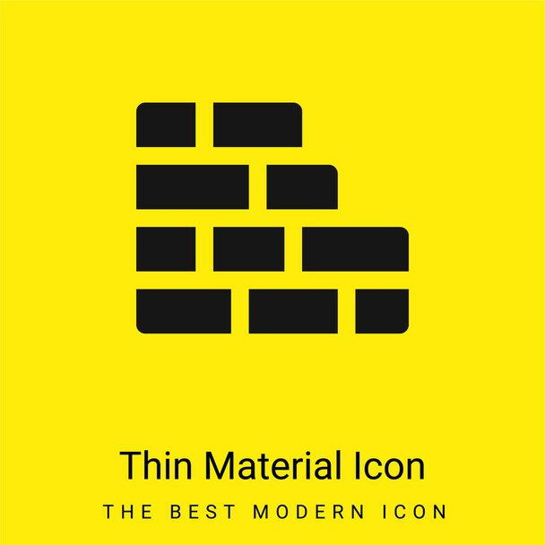 Brickwall minimal bright yellow material icon - Vector, Image