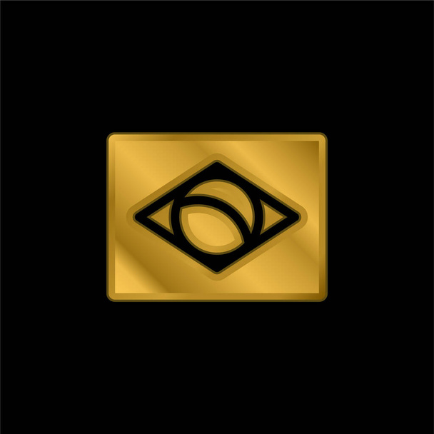 Brasilien vergoldet metallisches Symbol oder Logo-Vektor - Vektor, Bild