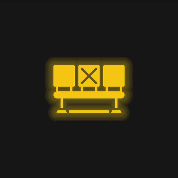 Ławka żółta świecąca ikona neonu - Wektor, obraz