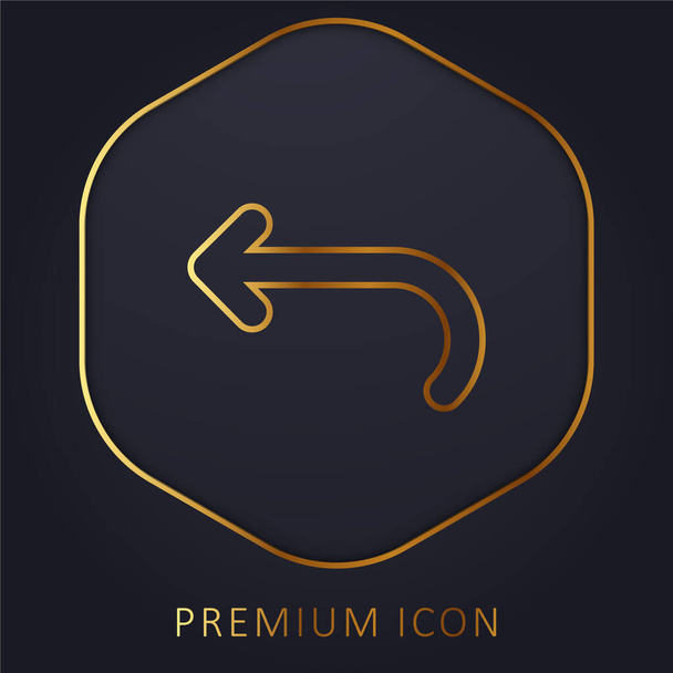 Vissza Bal görbe nyíl arany vonal prémium logó vagy ikon - Vektor, kép