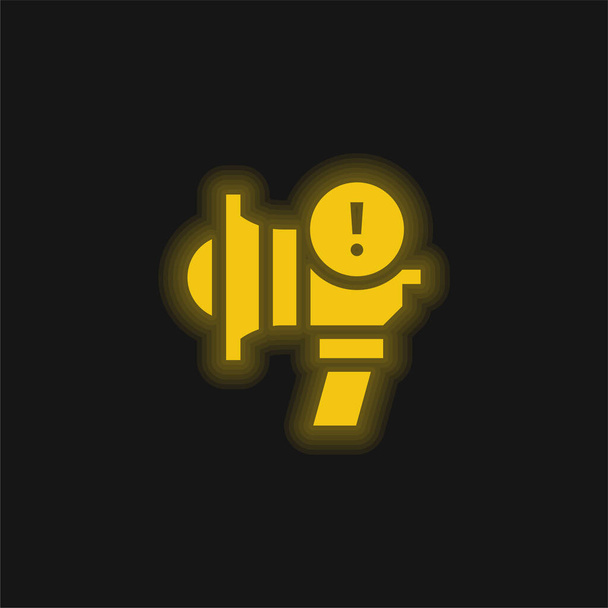 Alert yellow glowing neon icon - Vector, Image
