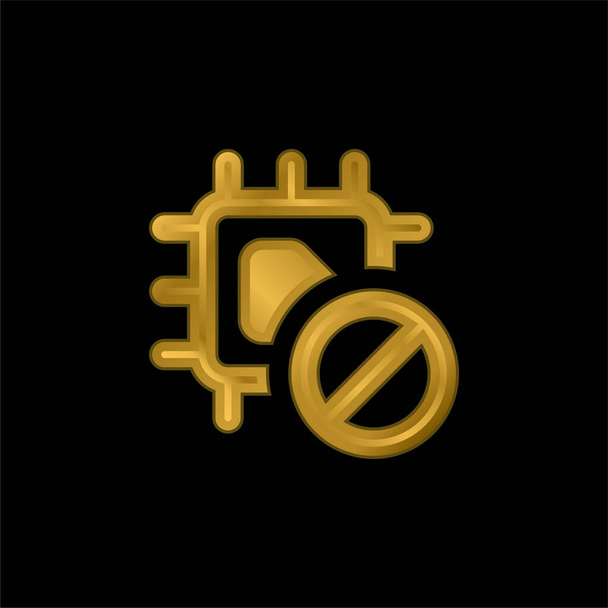 Verbotene vergoldete metallische Symbole oder Logovektoren - Vektor, Bild
