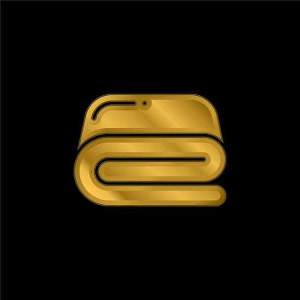 Arkusze pościeli złocone metaliczna ikona lub wektor logo - Wektor, obraz