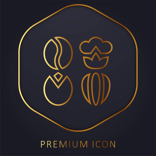 Mezőgazdasági aranyvonalas prémium logó vagy ikon - Vektor, kép