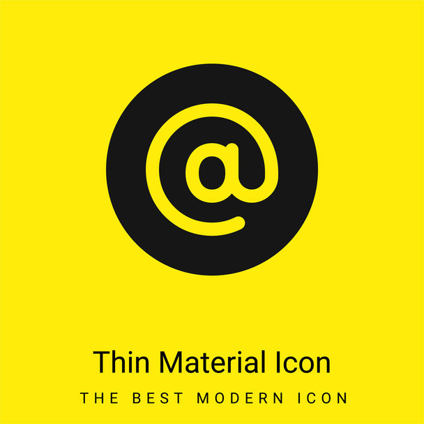 Icono de material amarillo brillante mínimo de Arroba - Vector, imagen
