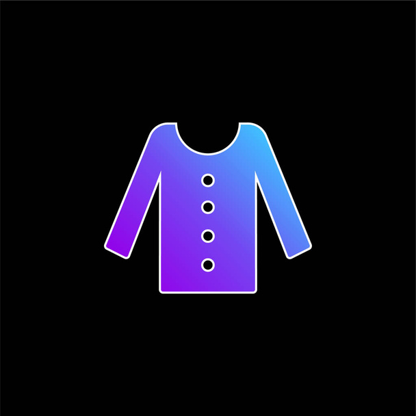 Blouse With Buttons blue gradient vector icon - Vector, Image