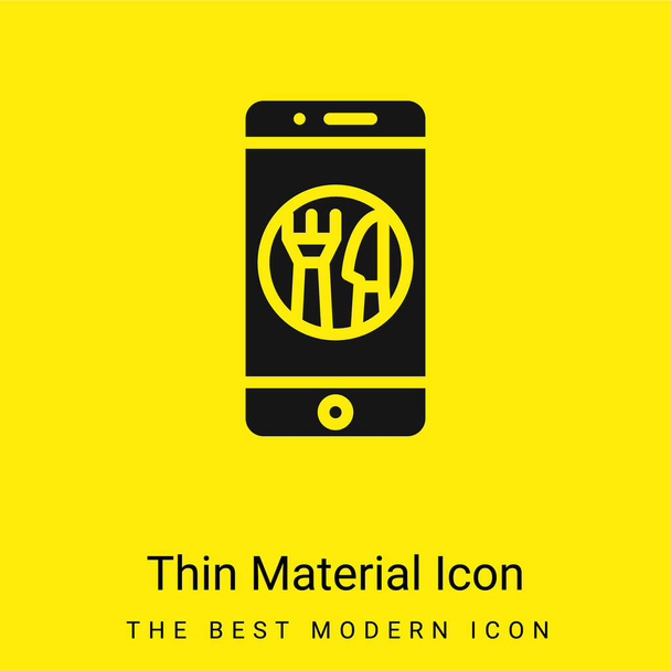 Aplicación icono de material amarillo brillante mínimo - Vector, imagen
