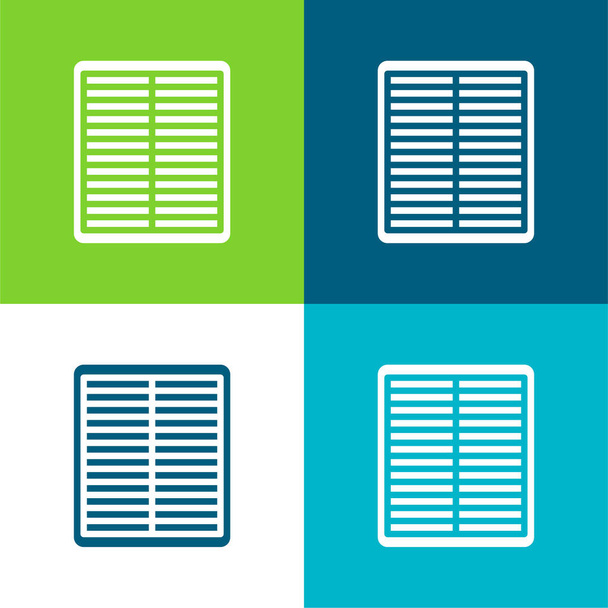 Filtro de ar Conjunto de ícones mínimo de quatro cores plano - Vetor, Imagem